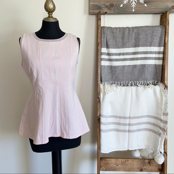 H by Halston Tops - H by Halston Peplum Sleeveless Blouse Light Pink Size XS